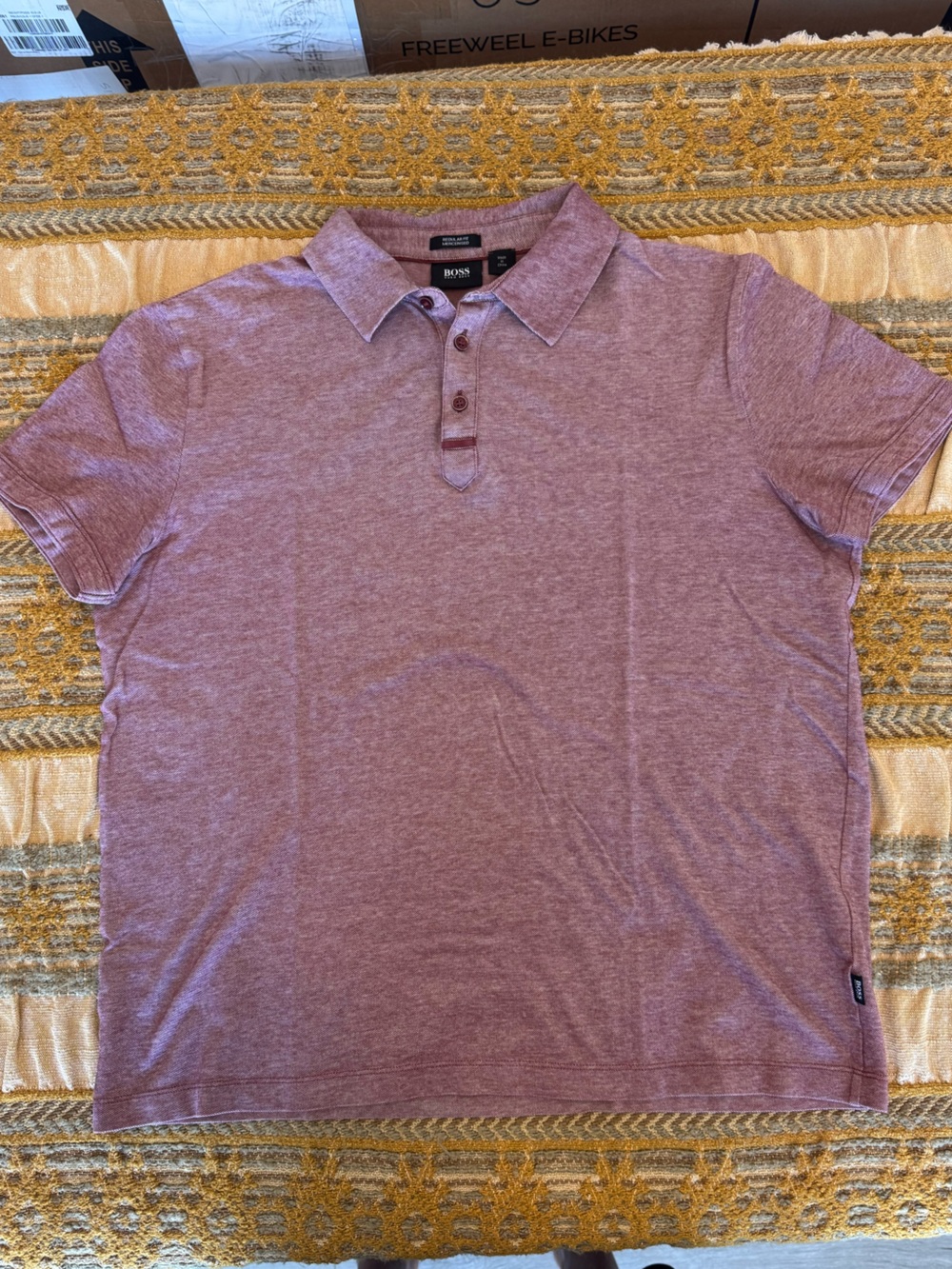 Hugo Boss Red On White Polo Shirt